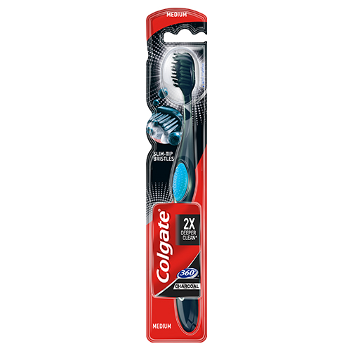 Colgate Tandenborstel 360° Black Charcoal Medium | Colgate®