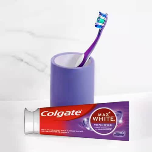 Colgate Max White Purple Reveal tandpasta tube