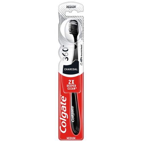 Colgate Tandenborstel 360° Black Charcoal Medium